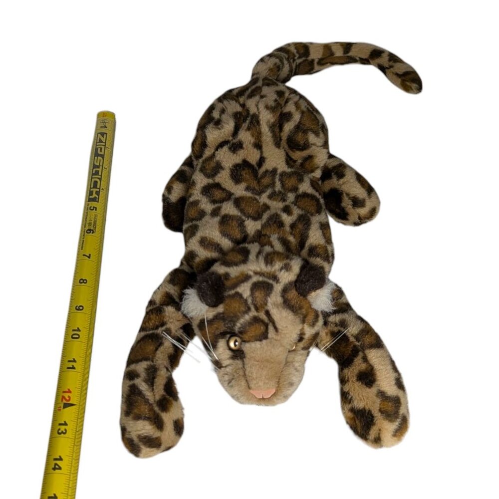 Folkmanis Brown Realistic Leopard Plush Stuffed Animal Soft Toy Hand Puppet 14" - Picture 3 of 12